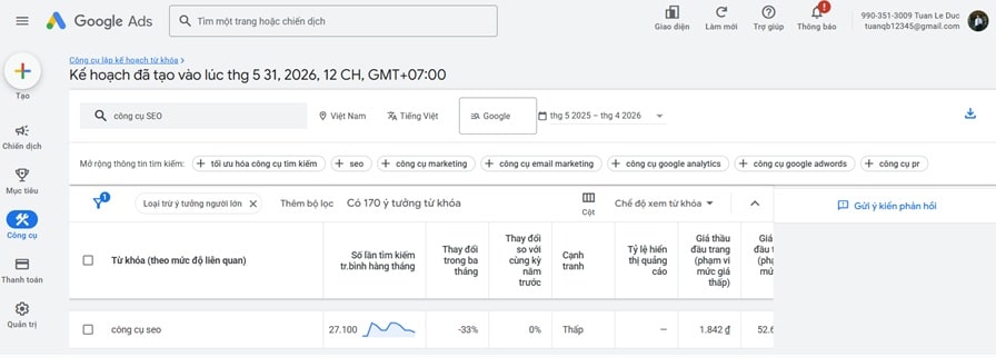 Google Keyword Planner