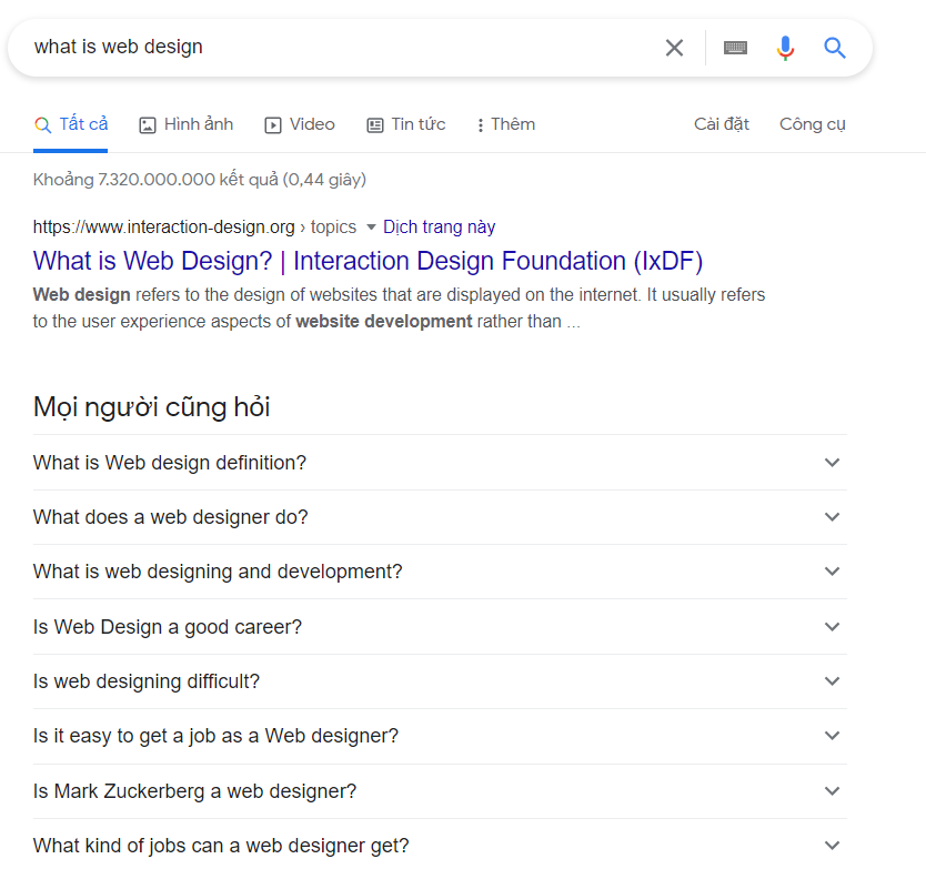 Search thiết kế web là gì