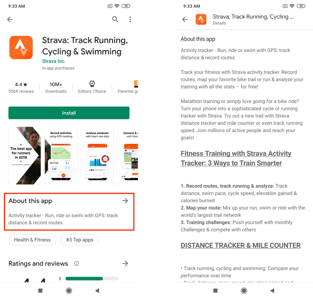 Các yếu tố xếp hạng Google Play