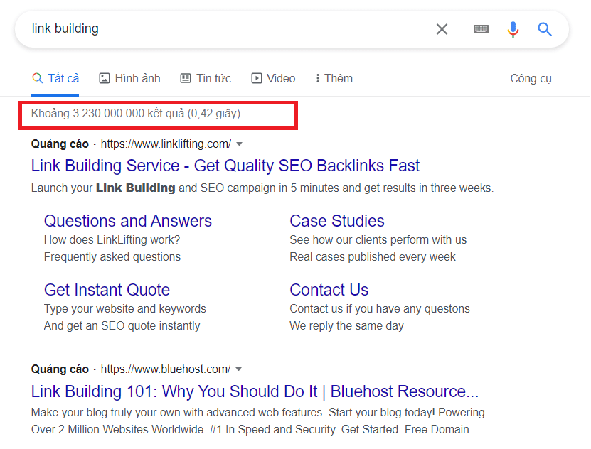 Search link building