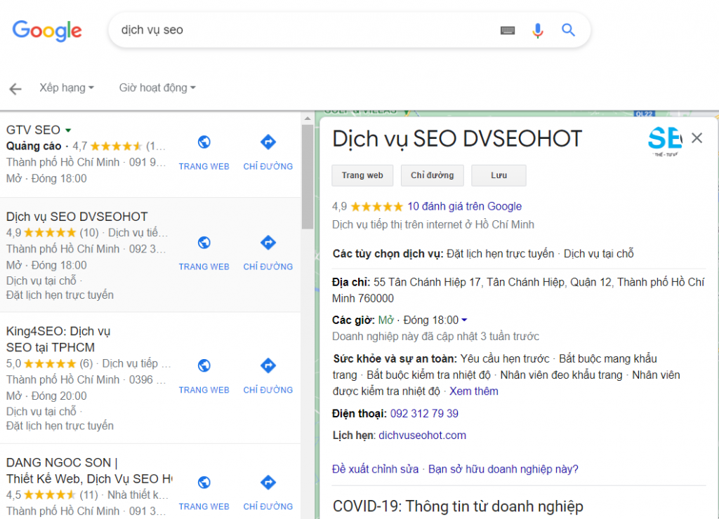 Đánh dấu lược đồ Local Business