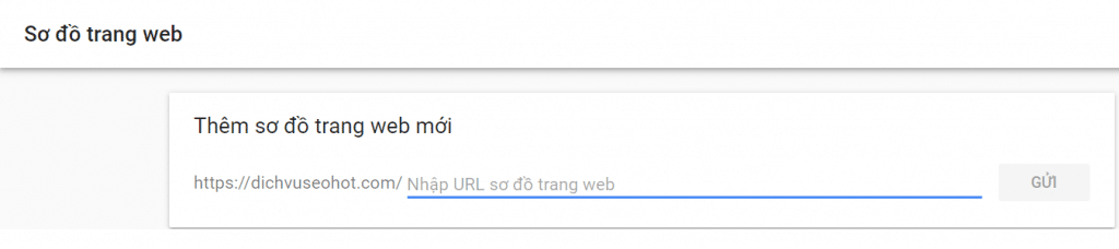 Gửi một sơ đồ trang web mới