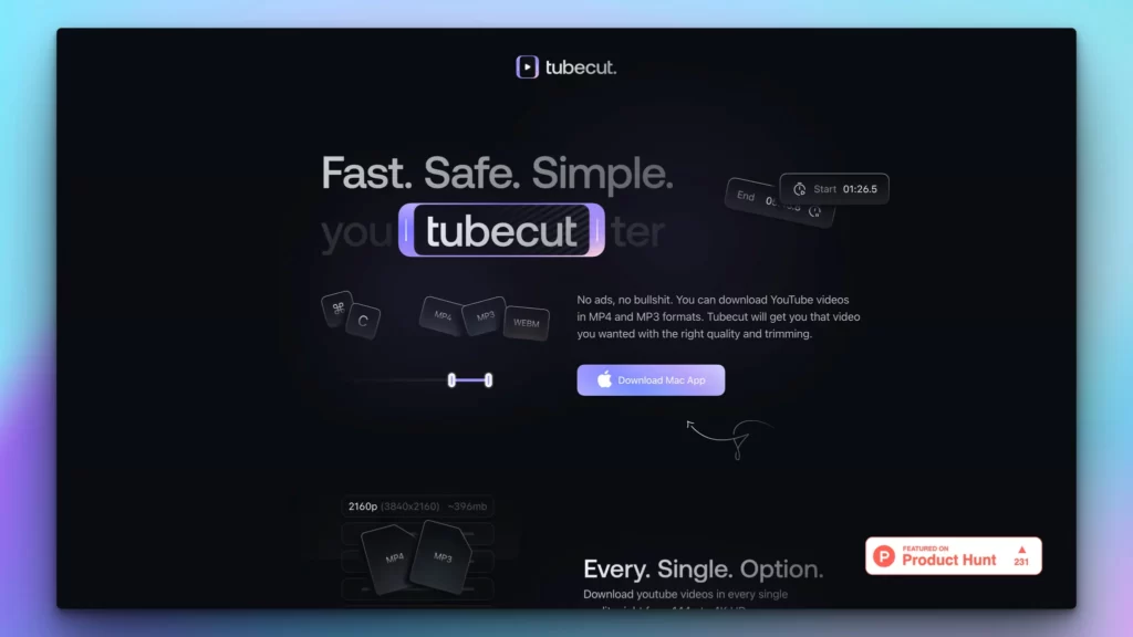 Ứng dụng tải video youtube Tubecut