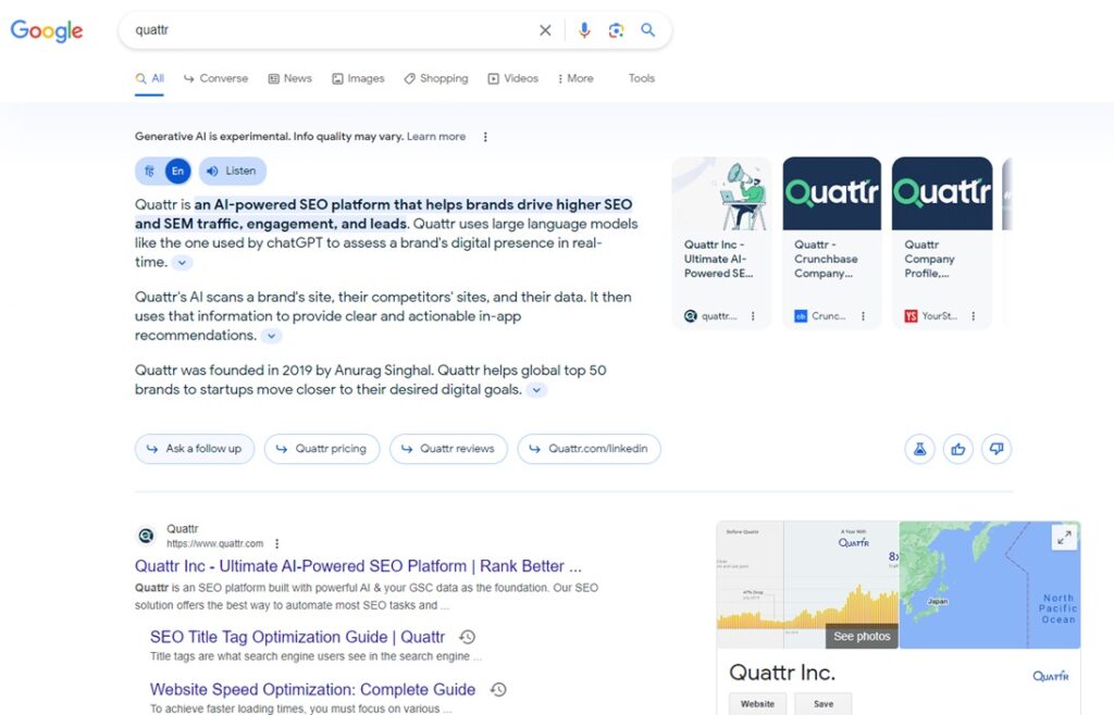 Ví dụ về kết quả Google SGE 6