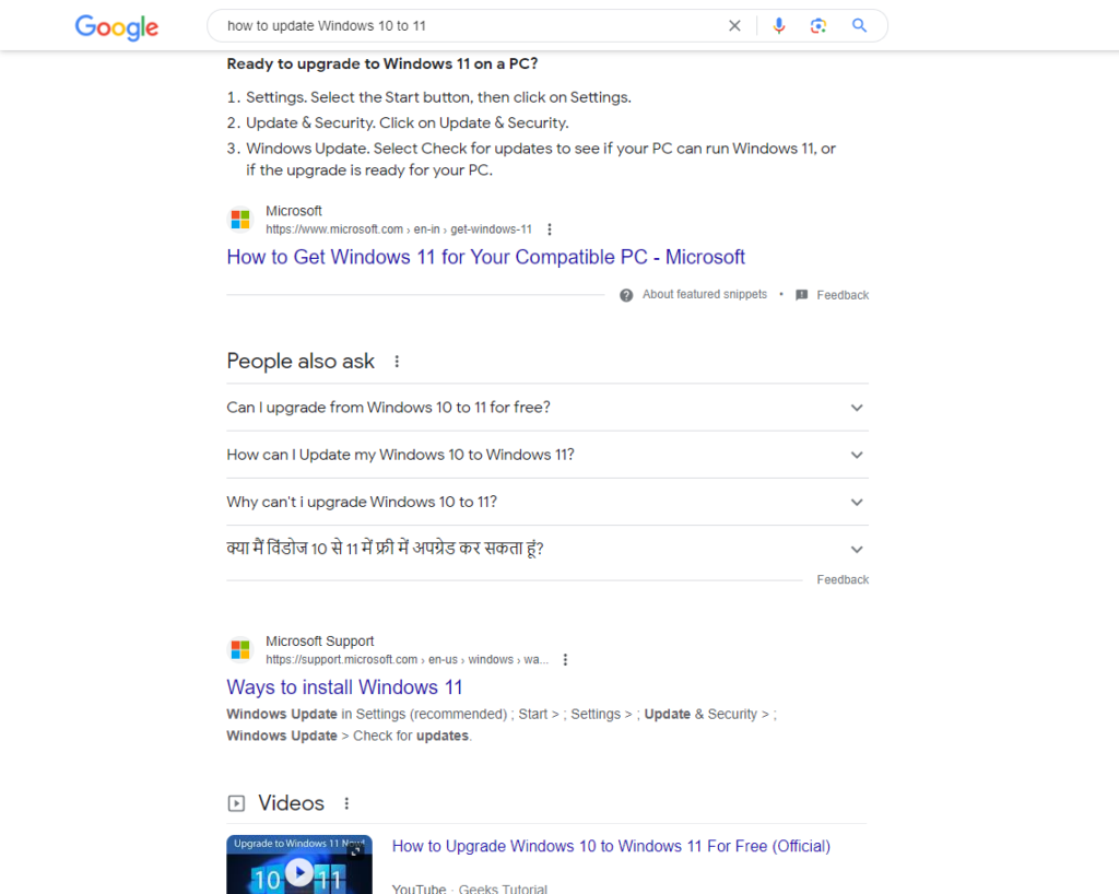 Ví dụ về kết quả Google SGE 14