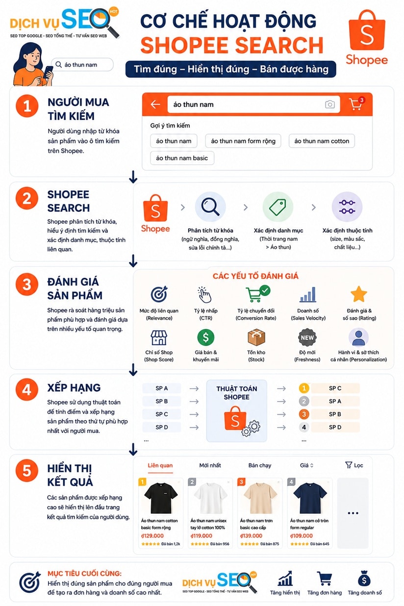 Cơ chế hoạt động của shopee search