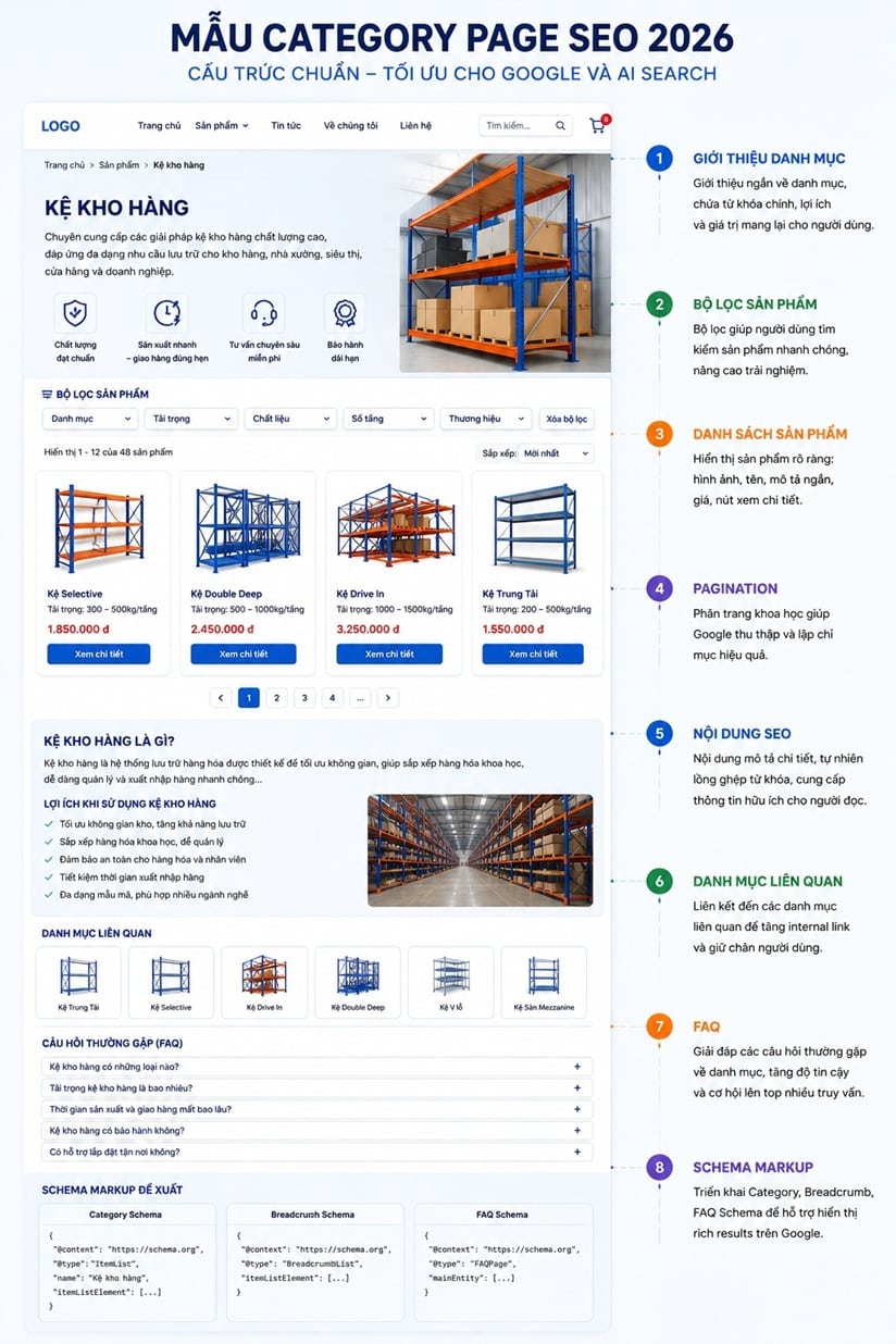 Mẫu Category Page tối ưu SEO