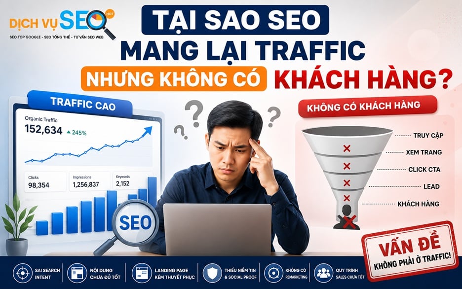 Tại sao SEO mang lại Traffic nhưng không có khách hàng