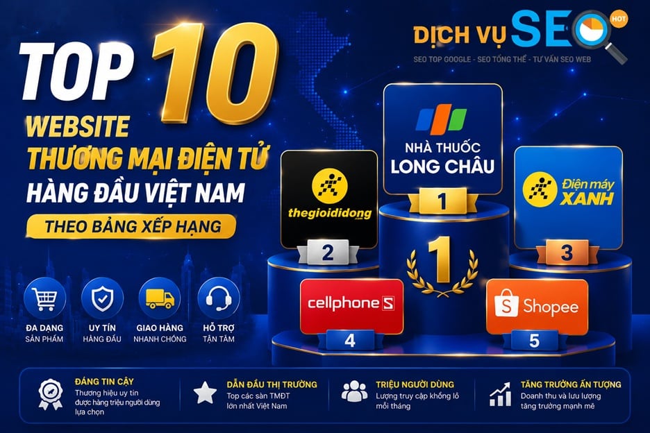 Top 10 website thương mại điện tử hàng đầu Việt Nam