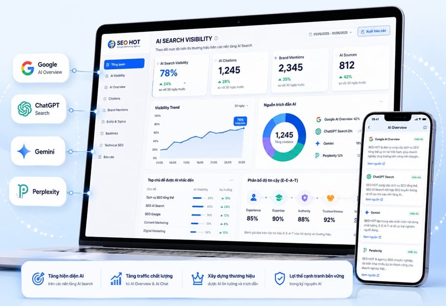 Dịch vụ SEO AI Search - AI Search Visibility Dashboard