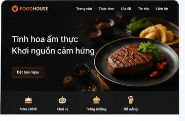 Mẫu thiết kế website nhà hàng ẩm thực