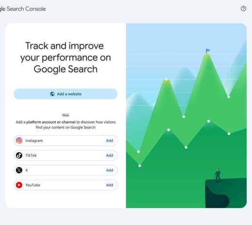 Search Console cho phép thêm báo cáo mạng xã hội và video